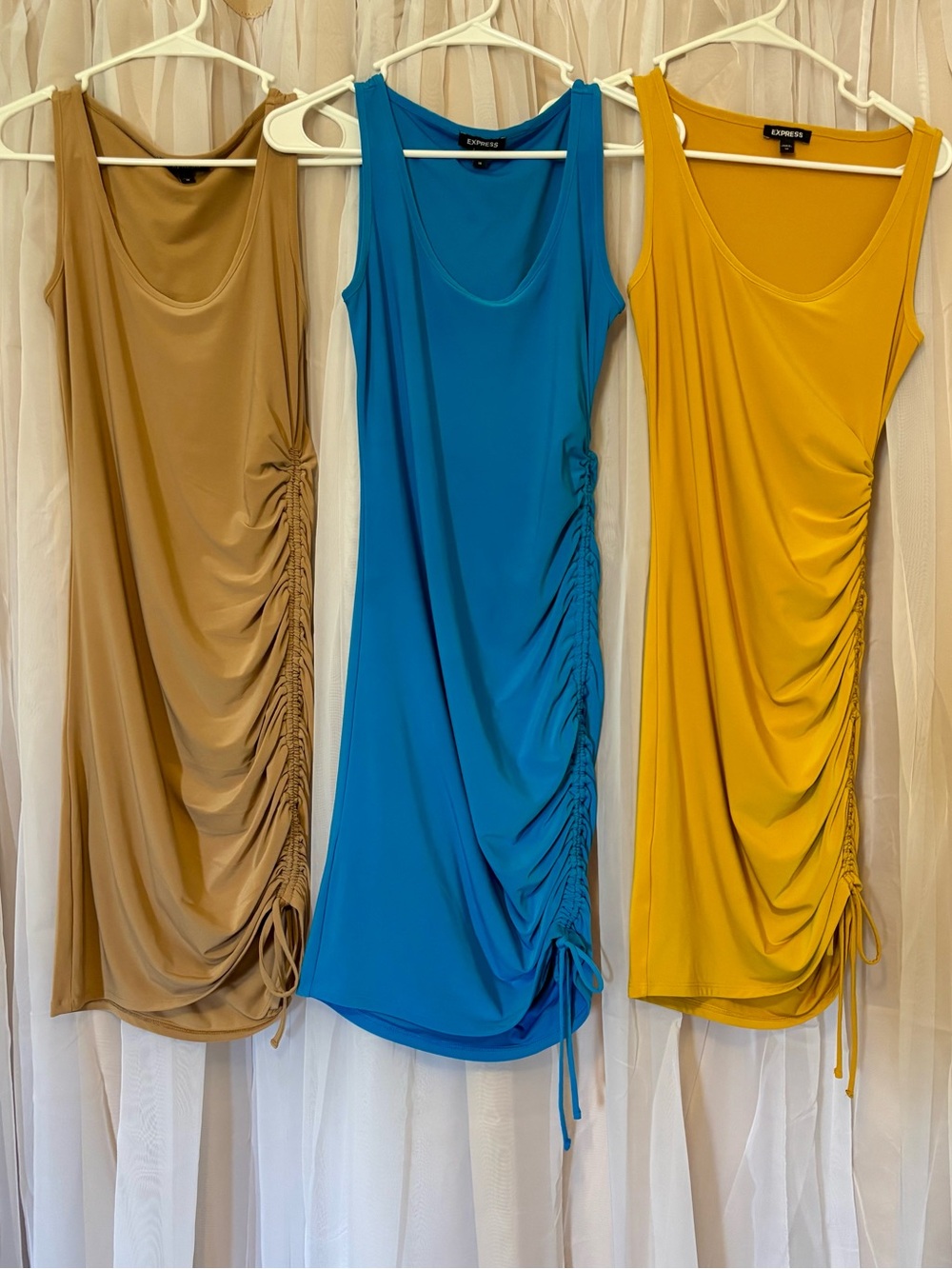 Express Size XS Sleeveless Ruched Side Tank Dress Bundle